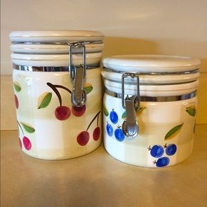 TWO FRUIT CANISTERS